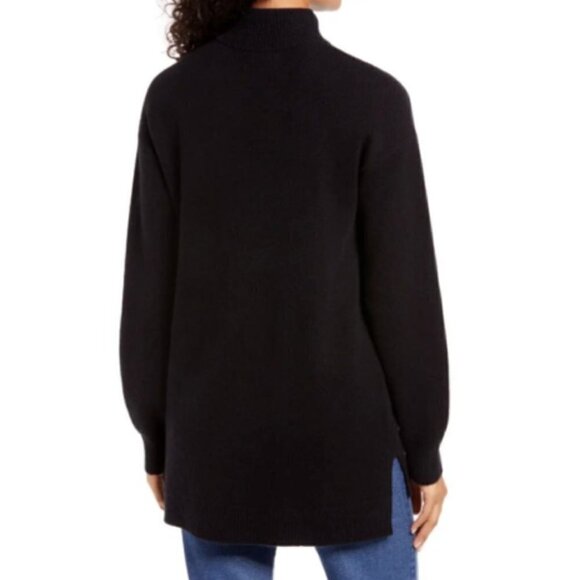 NWT Halogen Size XXS Wool and Cashmere Turtleneck Sweater Black MSRP $179 - Picture 2 of 11